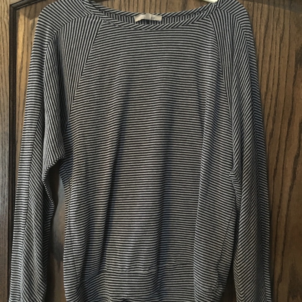 Grey and Black striped long sleeve shirt